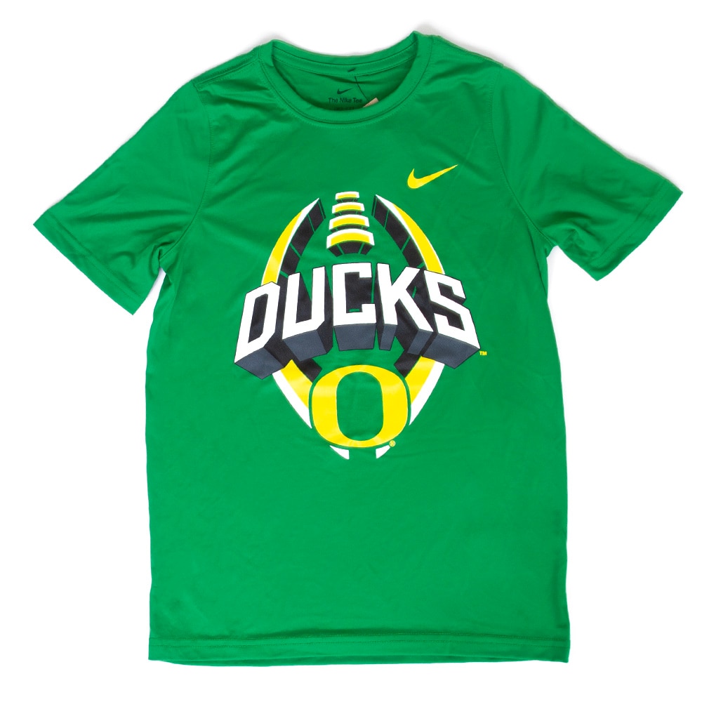 Classic Oregon O, Nike, Green, Crew Neck, Polyester, Kids, Youth, Football, Legend, T-Shirt, 955876